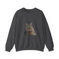 Waving Tabby Cat Sweatshirt Dark Colors